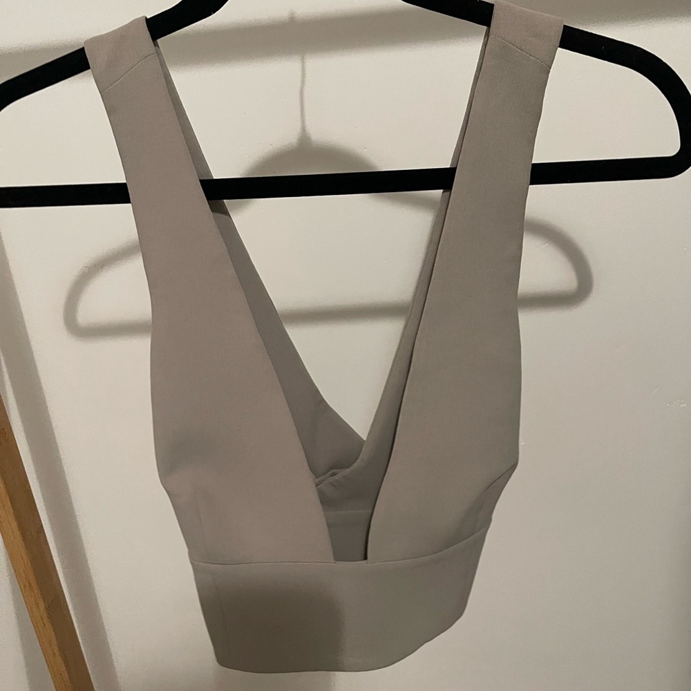 Stylish Beige Sleeveless Crop Top